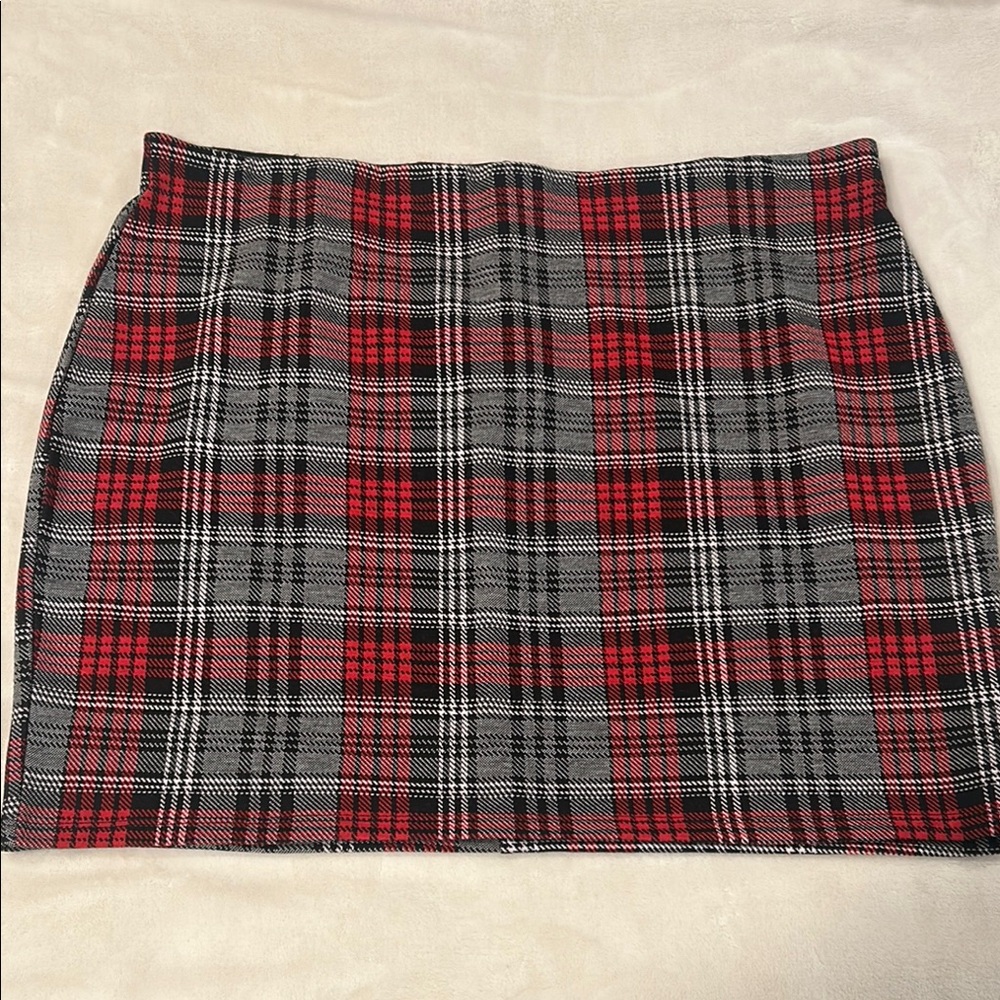 Plaid Red and Black Plaid Women's Skirt